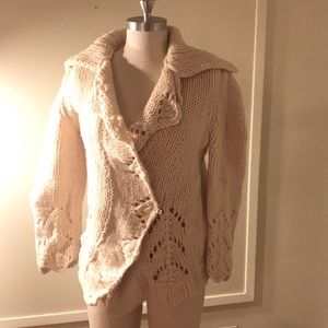 Chunky SPORTMAX sz S/M cardigan cream wool